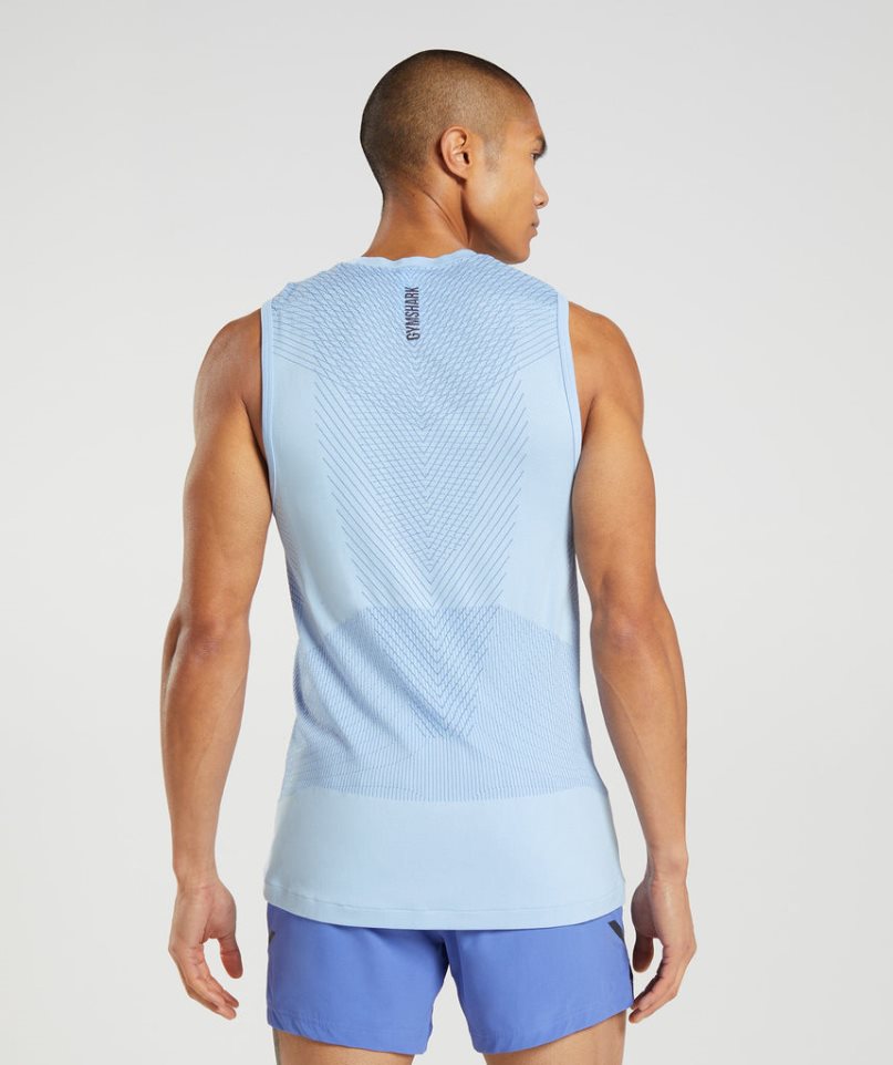 Men's Gymshark Apex Seamless Tanks Light Blue | CA ND8130